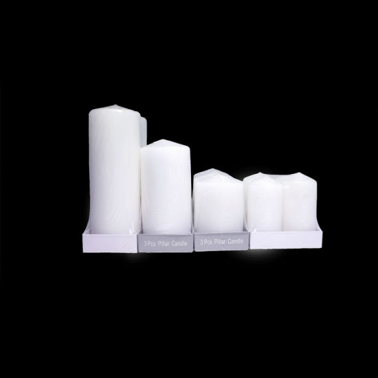  New Arrival Wholesale Hotsale Home Decoration Lighting 0.2kg 0.42kg 0.46kg Natural Paraffin Wax Cotton Wick Party Religion Unscented Pillar Candle